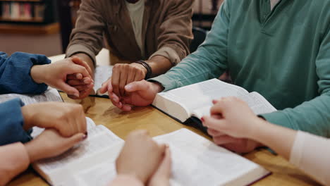 group prayer in library