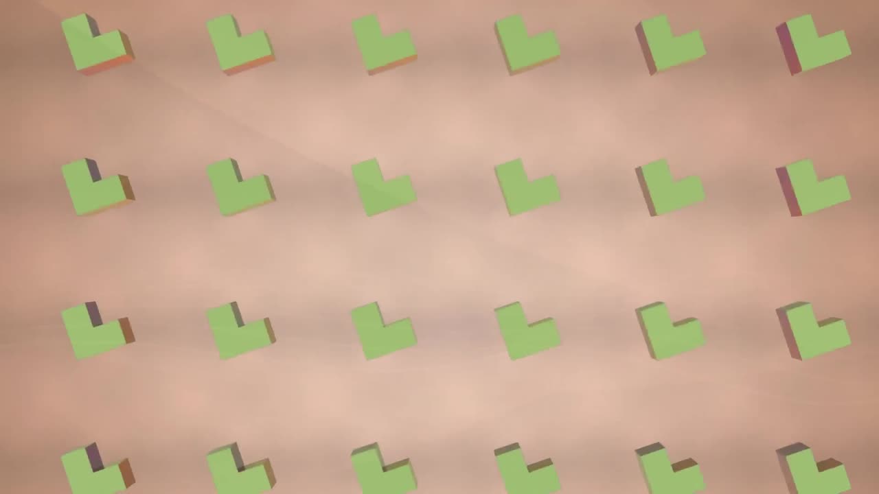 animación de formas que se mueven sobre un fondo rosa