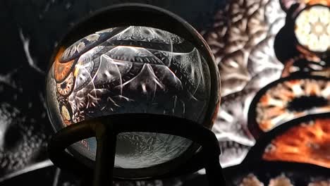 bola de cristal futurista fractal hélice espectáculo de luces vórtice digital giro efectos cyberpunk