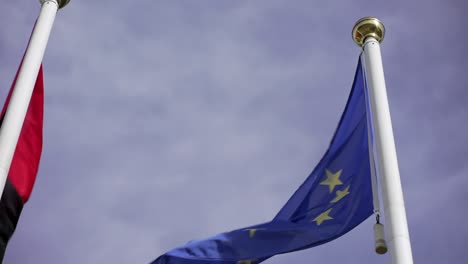 european union flag waving in the wind