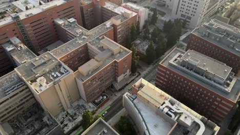 edificios del campus de ucla, vista aérea de pájaro