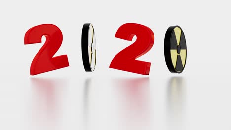 símbolo radiactivo 2020 título en rotación infinita