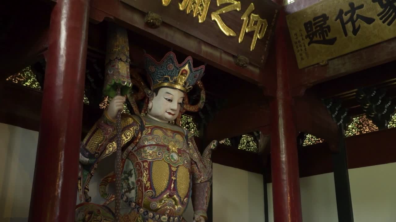 Ancient Chinese Statue in a Temple
