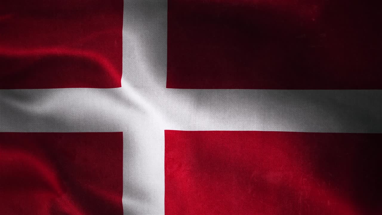 Viftende Dannebrog med stoftekstur