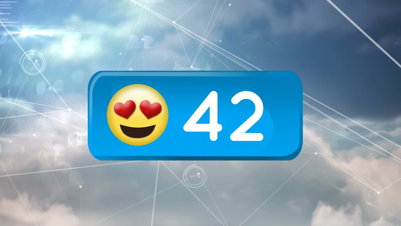 Heart eyes emoji with increasing count