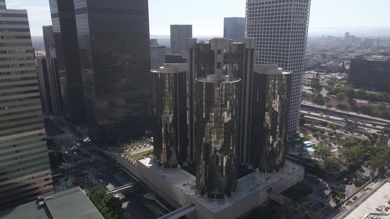 Aerial Flight of Downtown Los Angeles