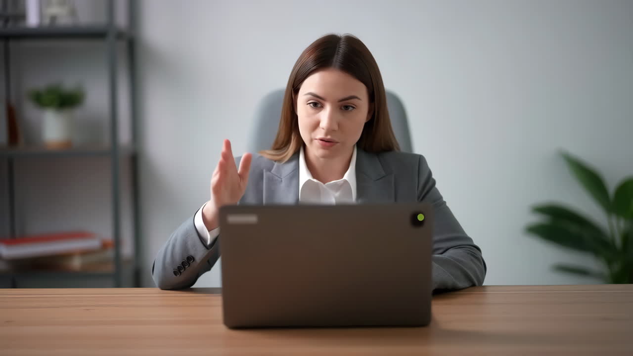 Young Businesswoman on a Video Call in Office