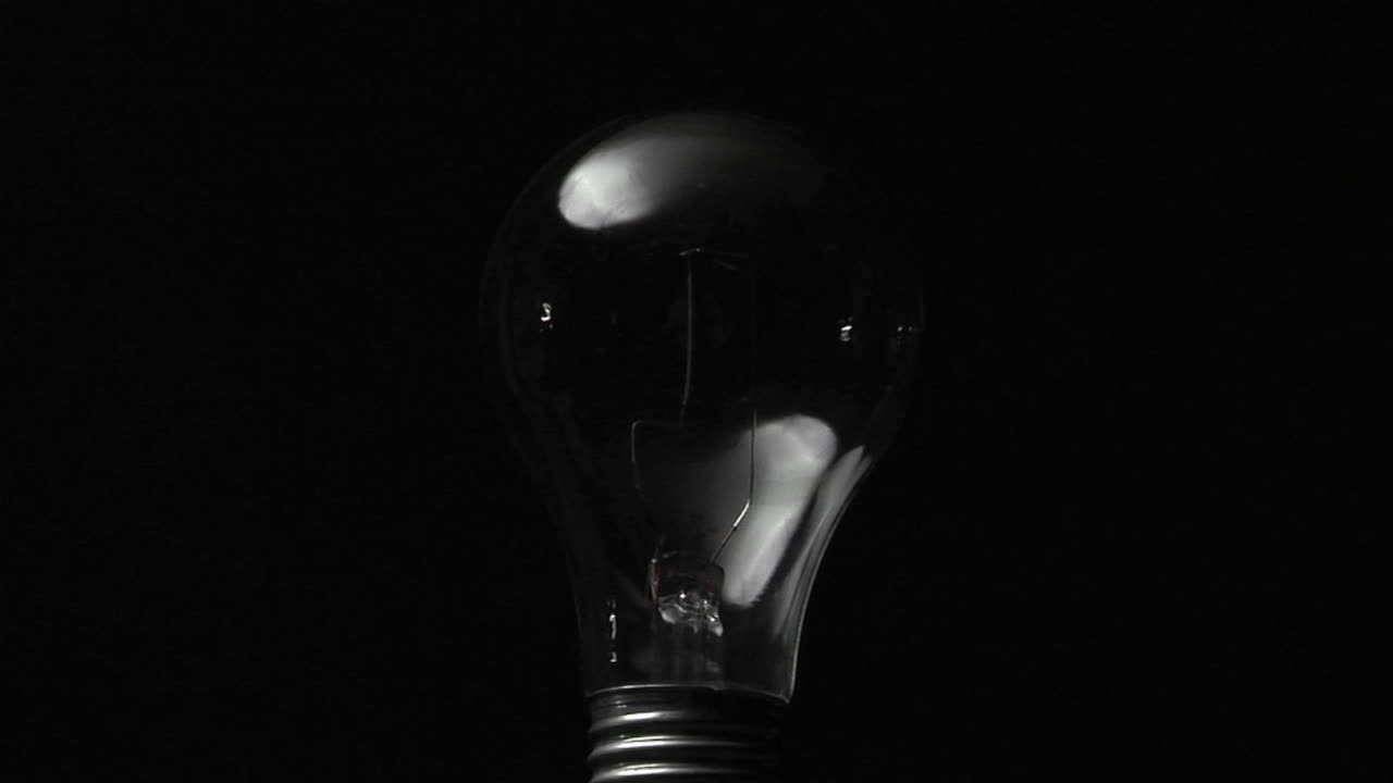 A light bulb lights up