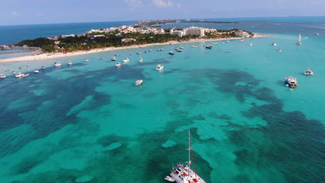 Beautiful-Drone-Pan-Catamaran-Isla-Mujeres