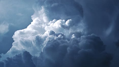 thick cumulus clouds with a thunderstorm that struck