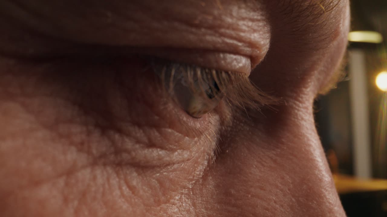 Close-up of a man's eye and face
