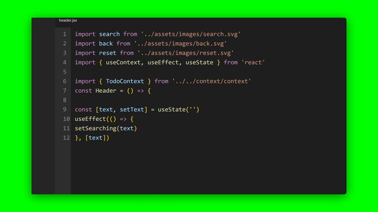 Software Developer Writing React Code in a Text Editor