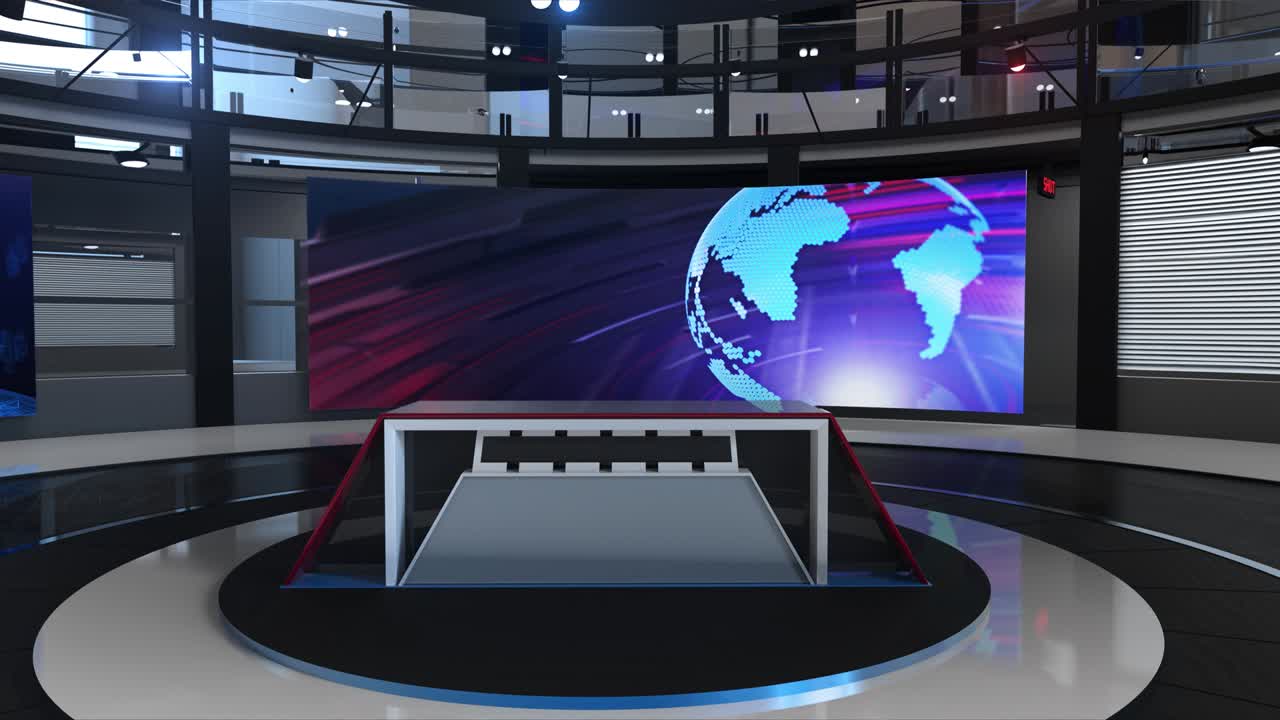 el bucle de fondo del estudio de noticias virtual en 3d