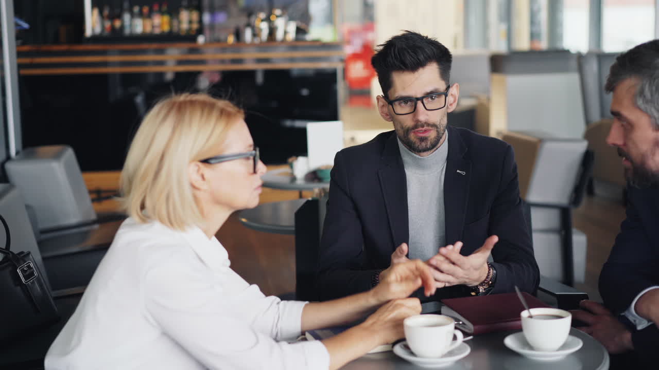 reunión de negocios en una cafetería