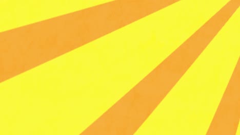 animation of circles and geometric shapes over sunburst against yellow background