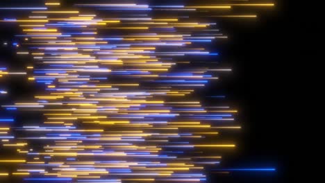 líneas de neón azules y amarillas fondo de movimiento abstracto. tema de tecnología futura