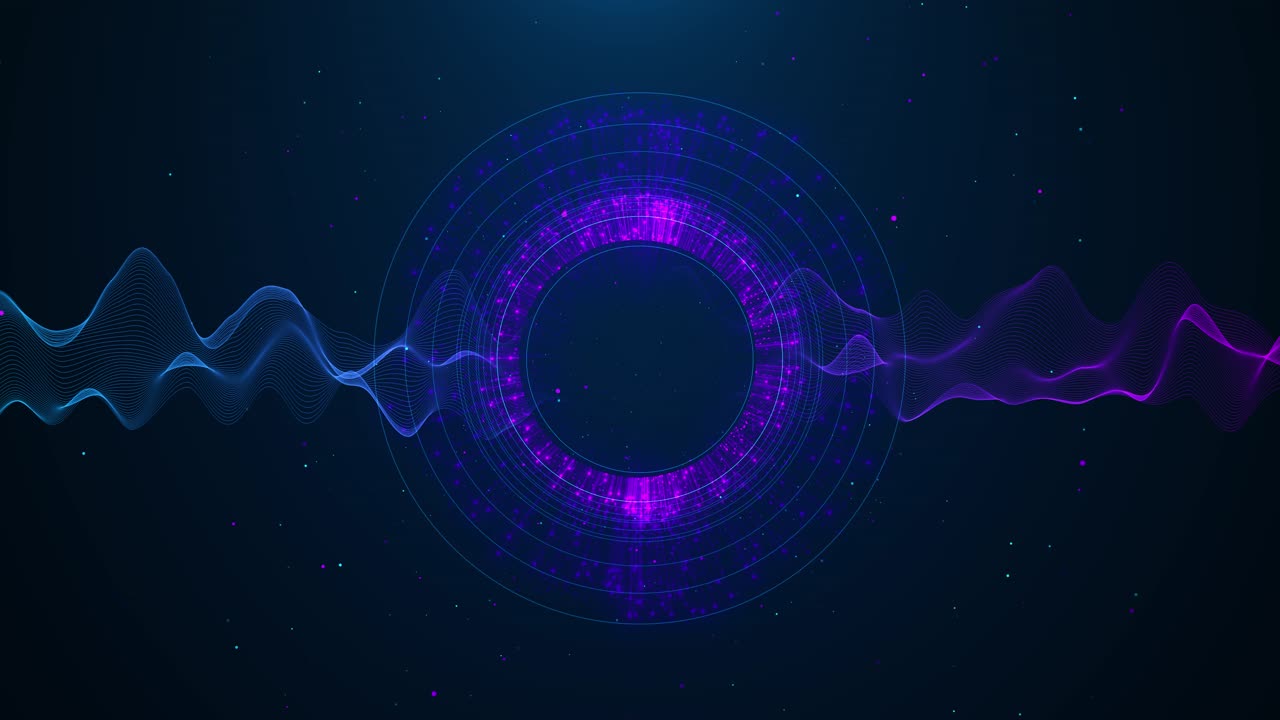 Data tunnel glowing particles motion blur futuristic technology abstract digital art of glowing