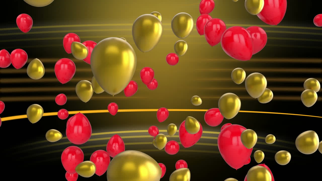 globos sobre un fondo a rayas