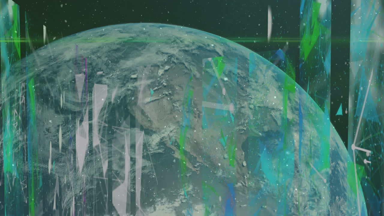 анимация сети соединений на экранах по всему миру