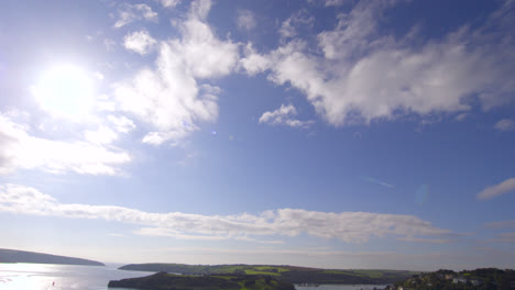 Panoramic-shot-of-sky-to-coastline