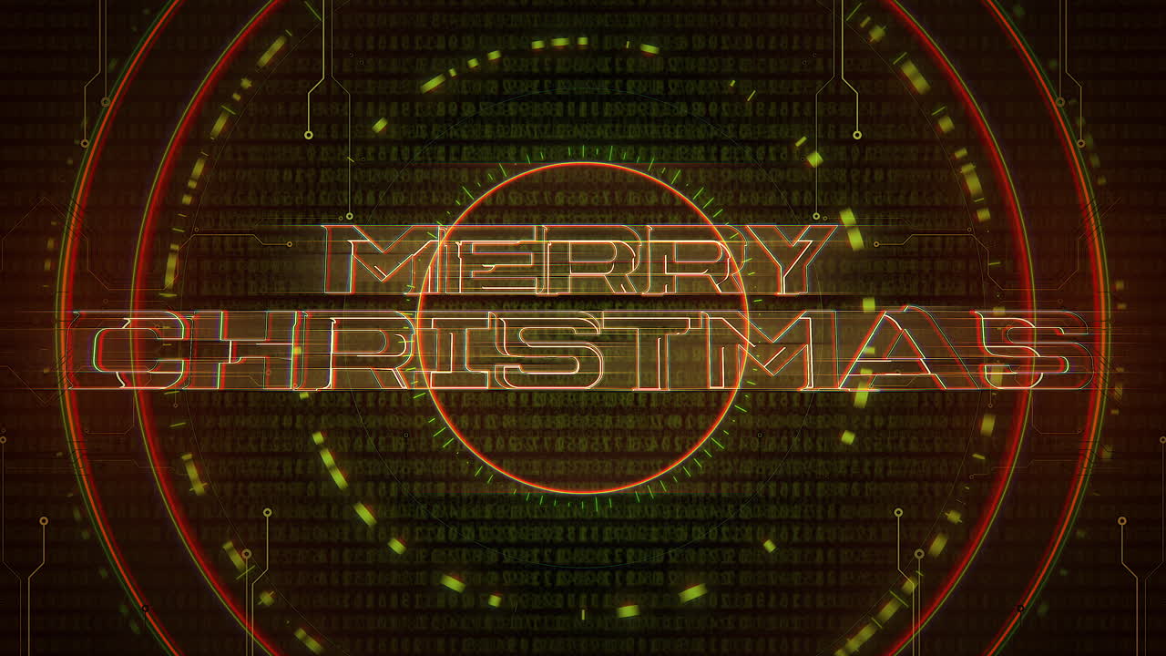 feliz navidad con elementos de hud y texto de código 1