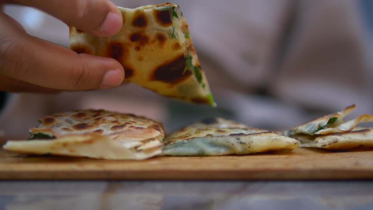 Delicious Turkish Pide or Gozleme