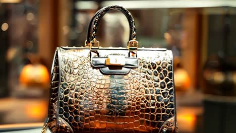 a handbag sitting on top of a table in a store