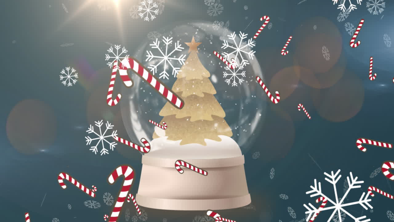 크리스마스 트리 와 함께 눈球 의 애니메이션