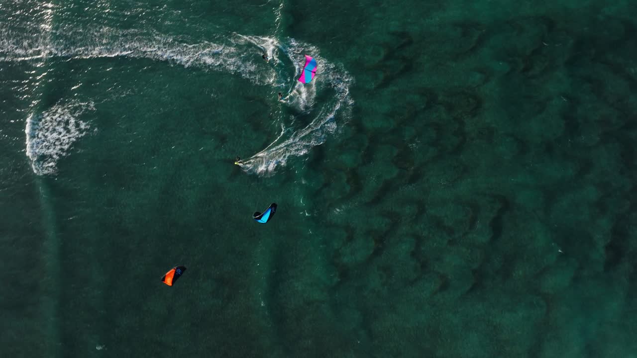 Kiteboarding in Turquoise Water