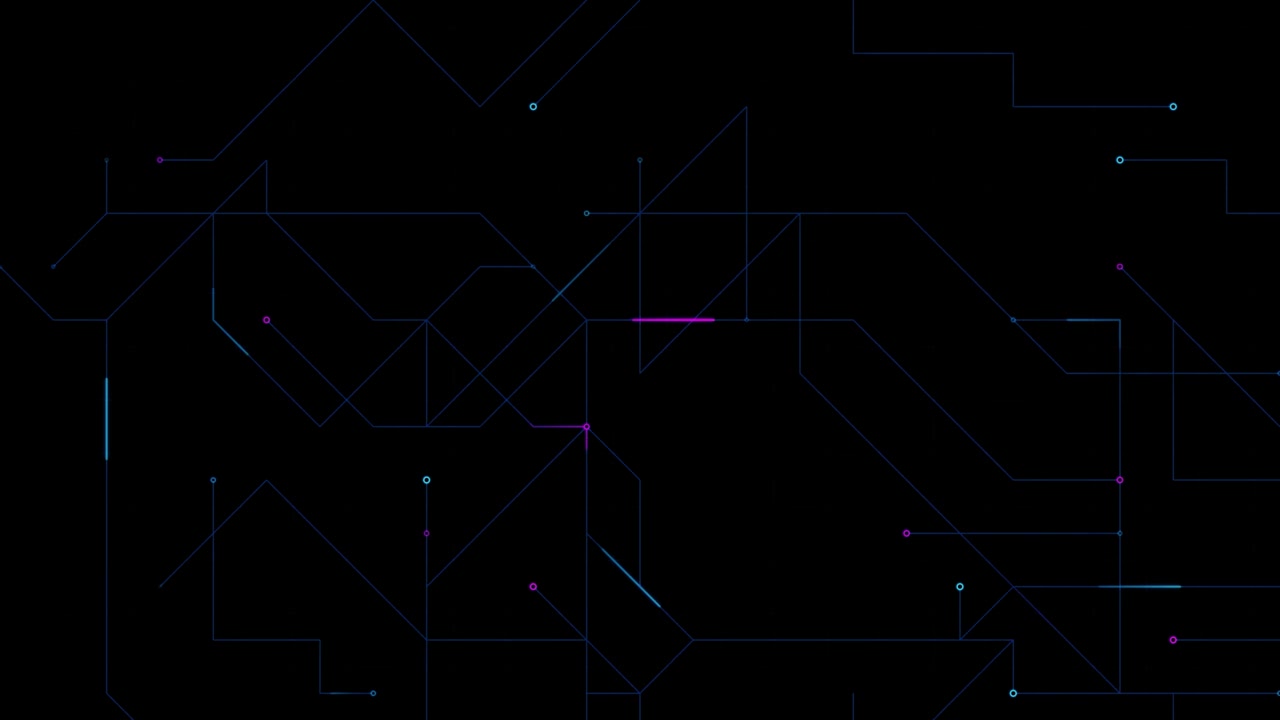 Abstract Digital Network Lines Connecting on Dark Background
