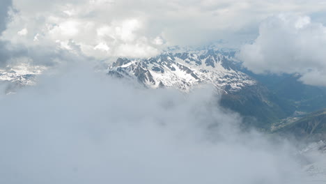 Timelapse,-Clouds-Covering-French-Alps,-Mont-Blanc-and-Chamonix,-France