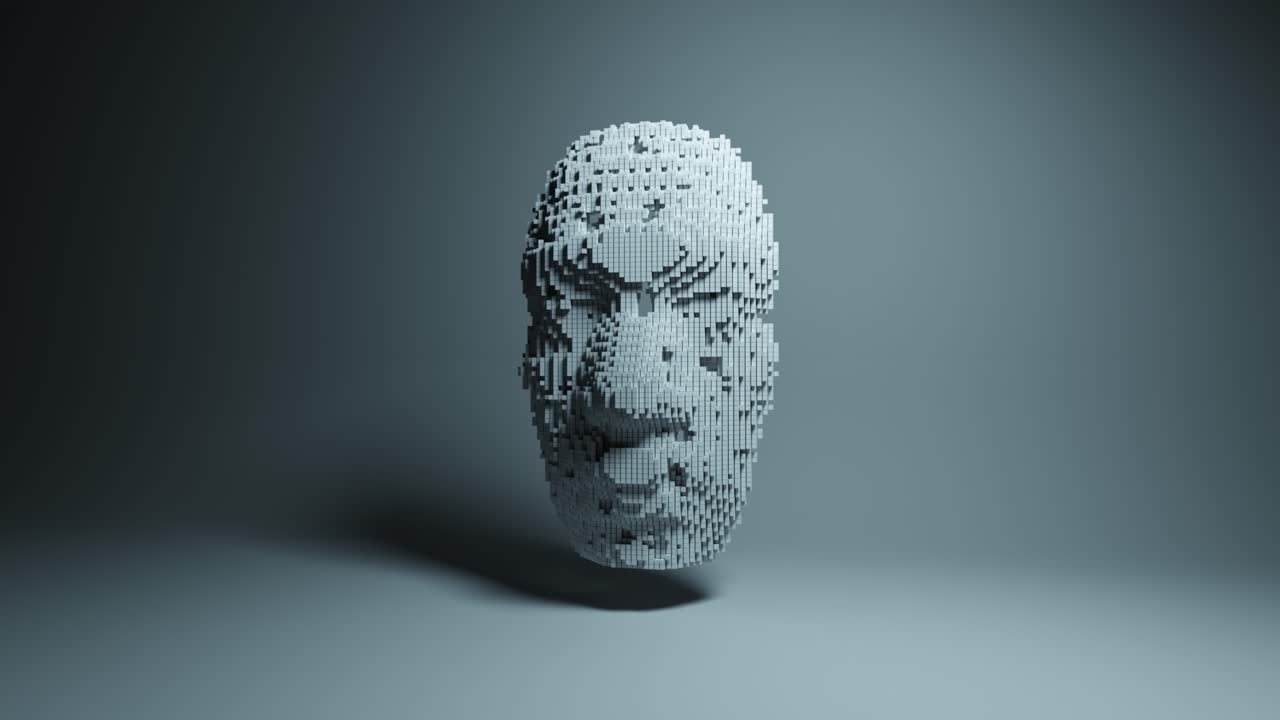 forma geométrica abstracta pixelada