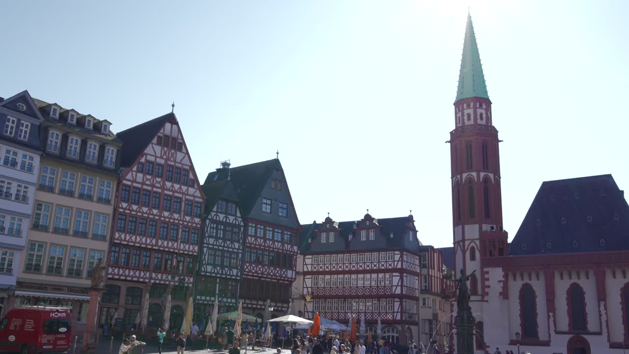 Historic Romerberg Square in Frankfurt, Germany
