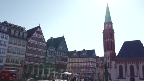 historic romerberg square in frankfurt, germany