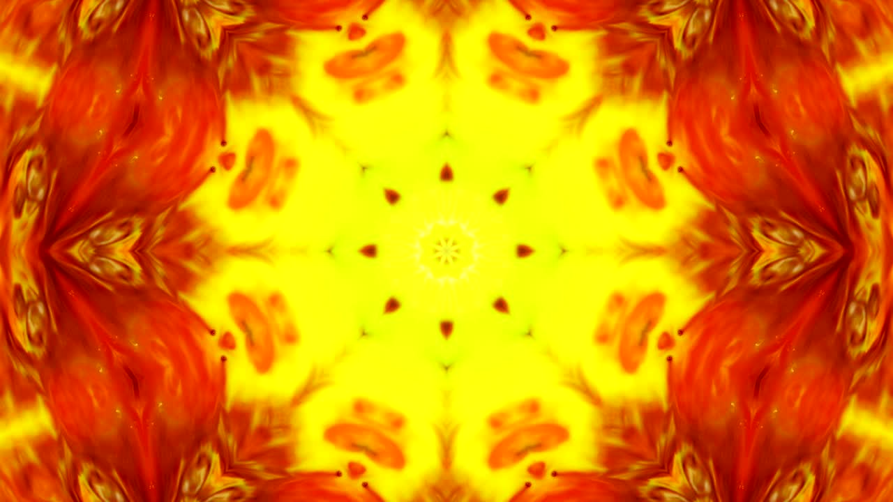 movimiento de caleidoscopio abstracto: círculos geométricos y formas de estrellas