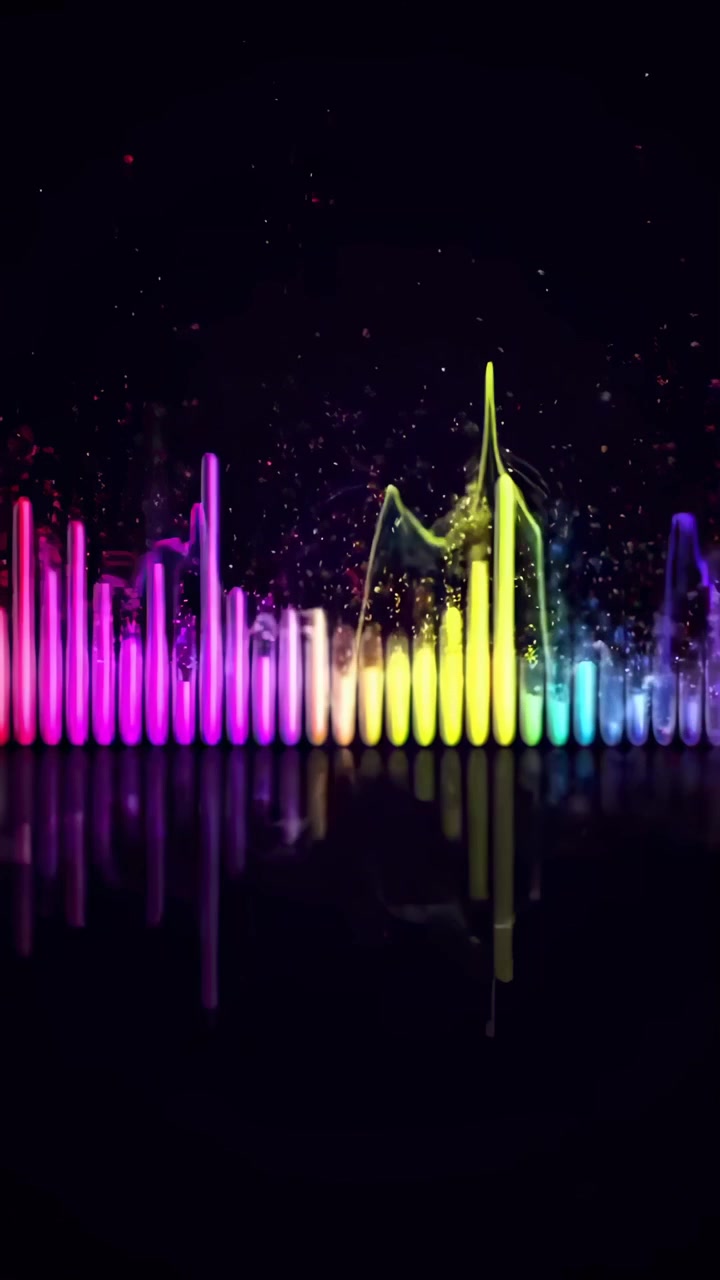 Colorful Digital Audio Spectrum Visualizer on Black Background