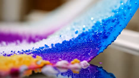 abstract resin art with crystals