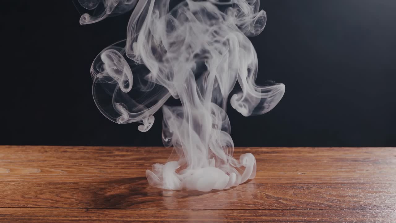 Abstract Smoke on Wooden Table