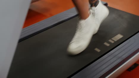 person running on a treadmill