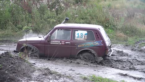 muddy off-road vehicle