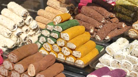 colorful turkish delight in a shop