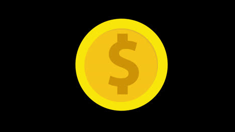 a-golden-coin-with-a-dollar-sign-icon-concept-loop-animation-video-with-alpha-channel