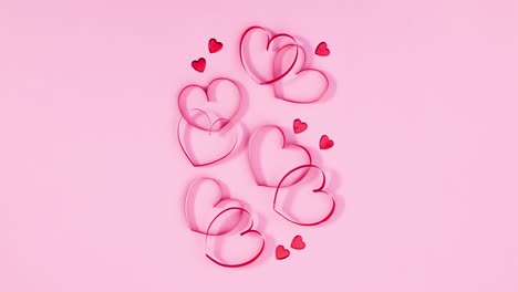 marco de pantalla verde con corazones de san valentín. marco romántico de movimiento de parada