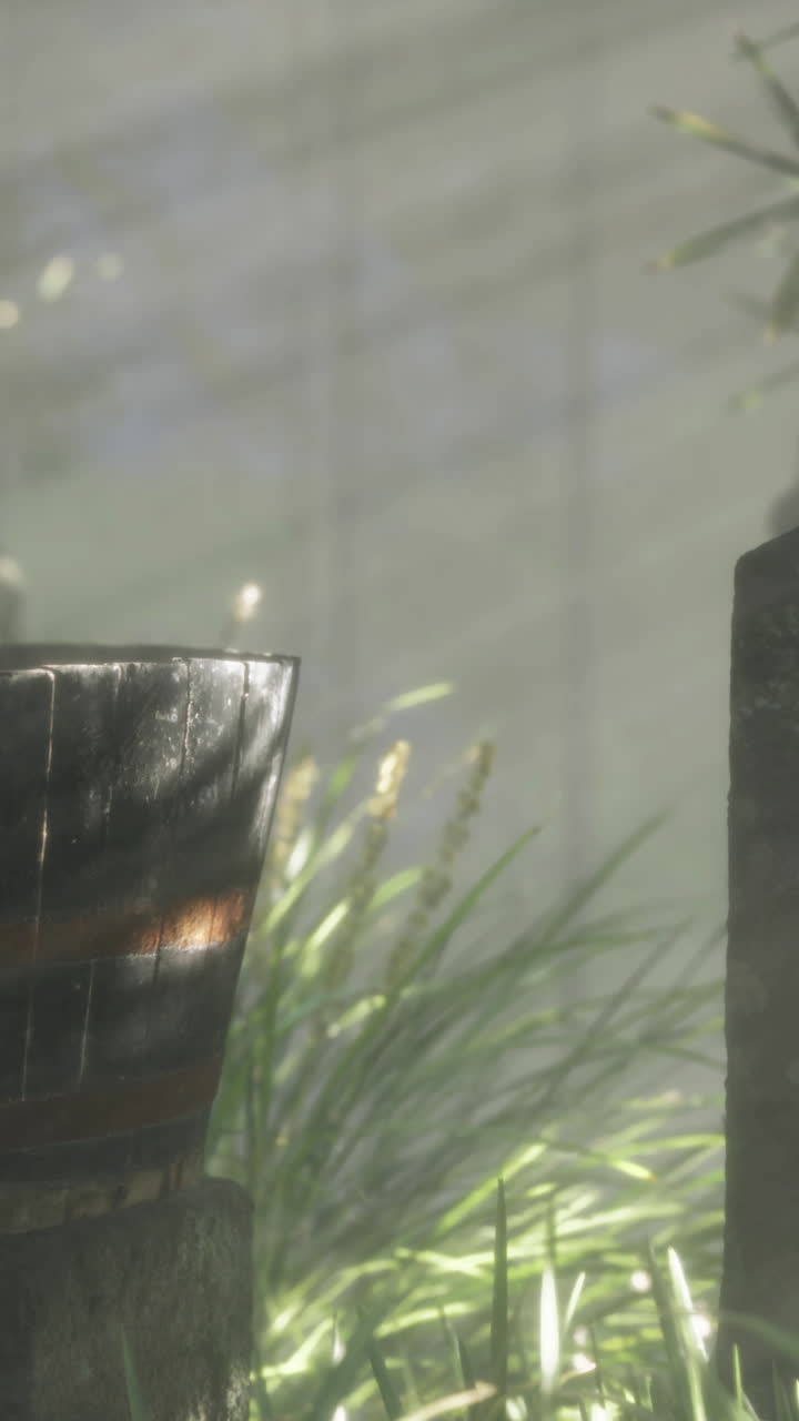 Gros plan d'un pot de jardin avec des plantes vertes