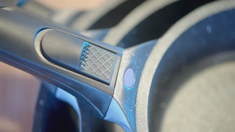 close-up view of black and grey cookware handles