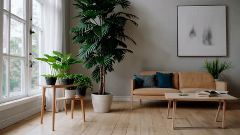 a vibrant collection of indoor plants in a modern living room