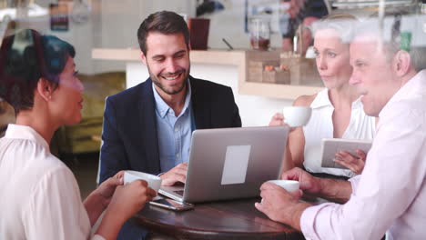 business meeting in a cafe