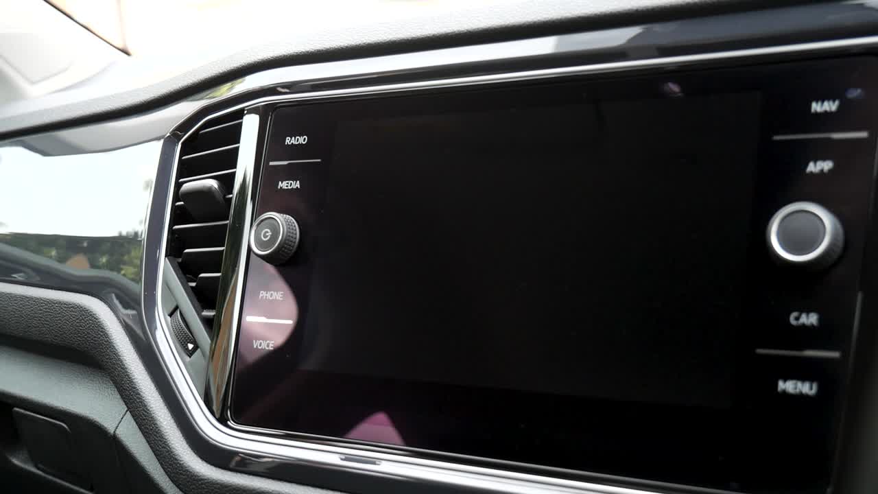 Shiny car interior dash grey