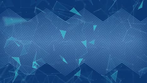 Animation-of-zigzag-lines-moving-on-blue-background