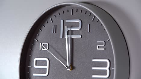 reloj de pared sobre un fondo gris. 00:00